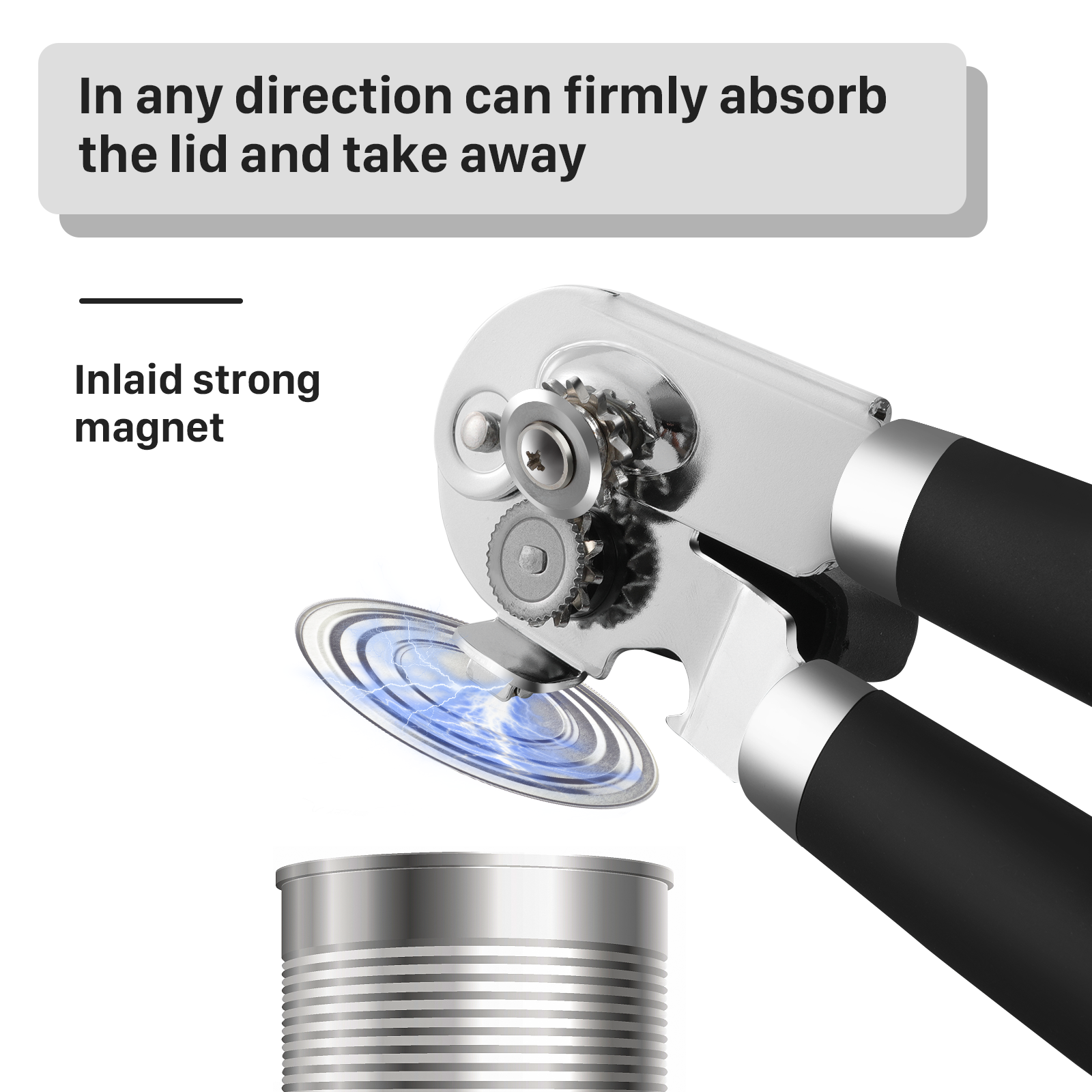 UHIYEE Handheld Manual Can Opener with Magnetic Lid Lifter