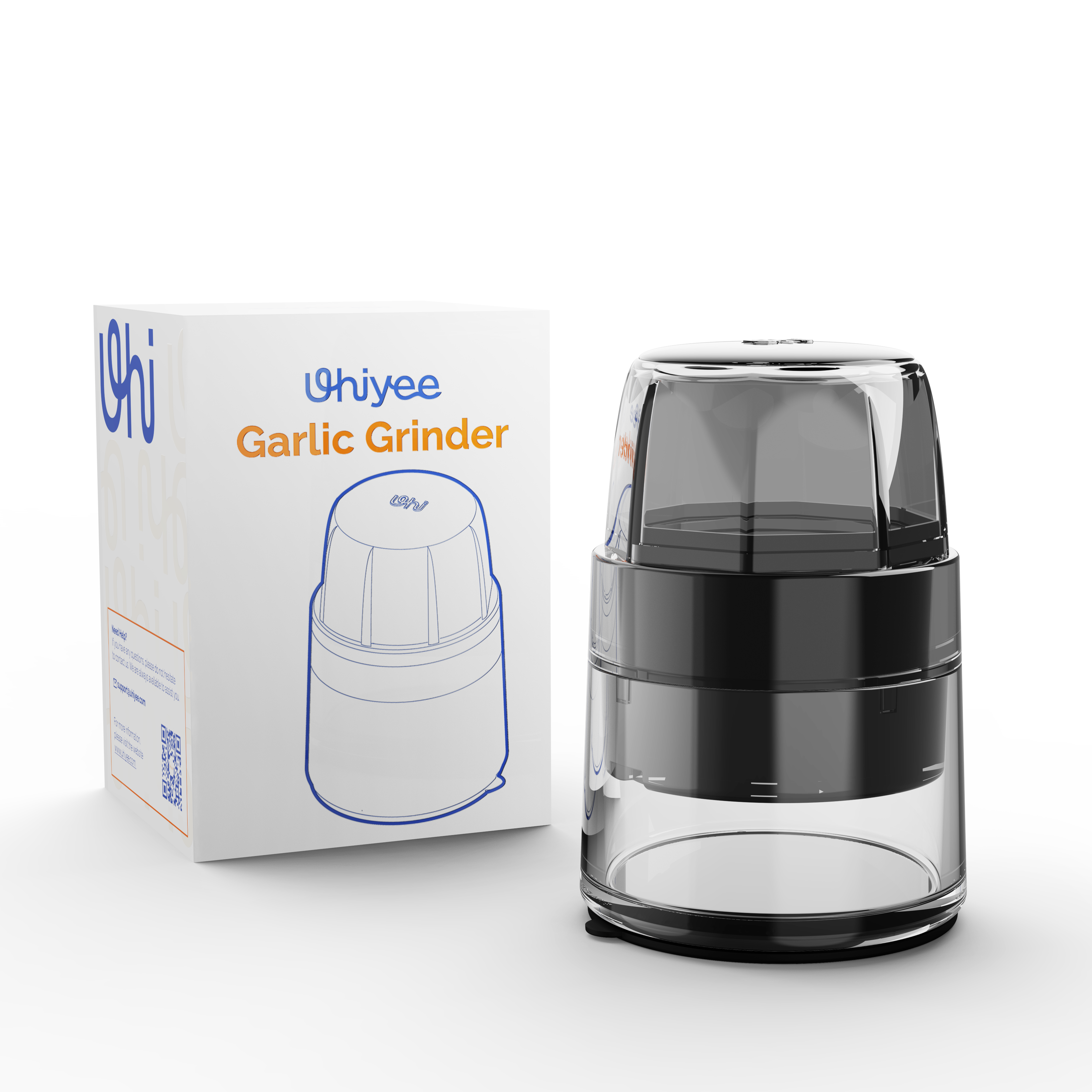UHIYEE Premium Multipurpose Garlic Crusher Grinder with Tritan Container, BPA-Free, Dishwasher Safe
