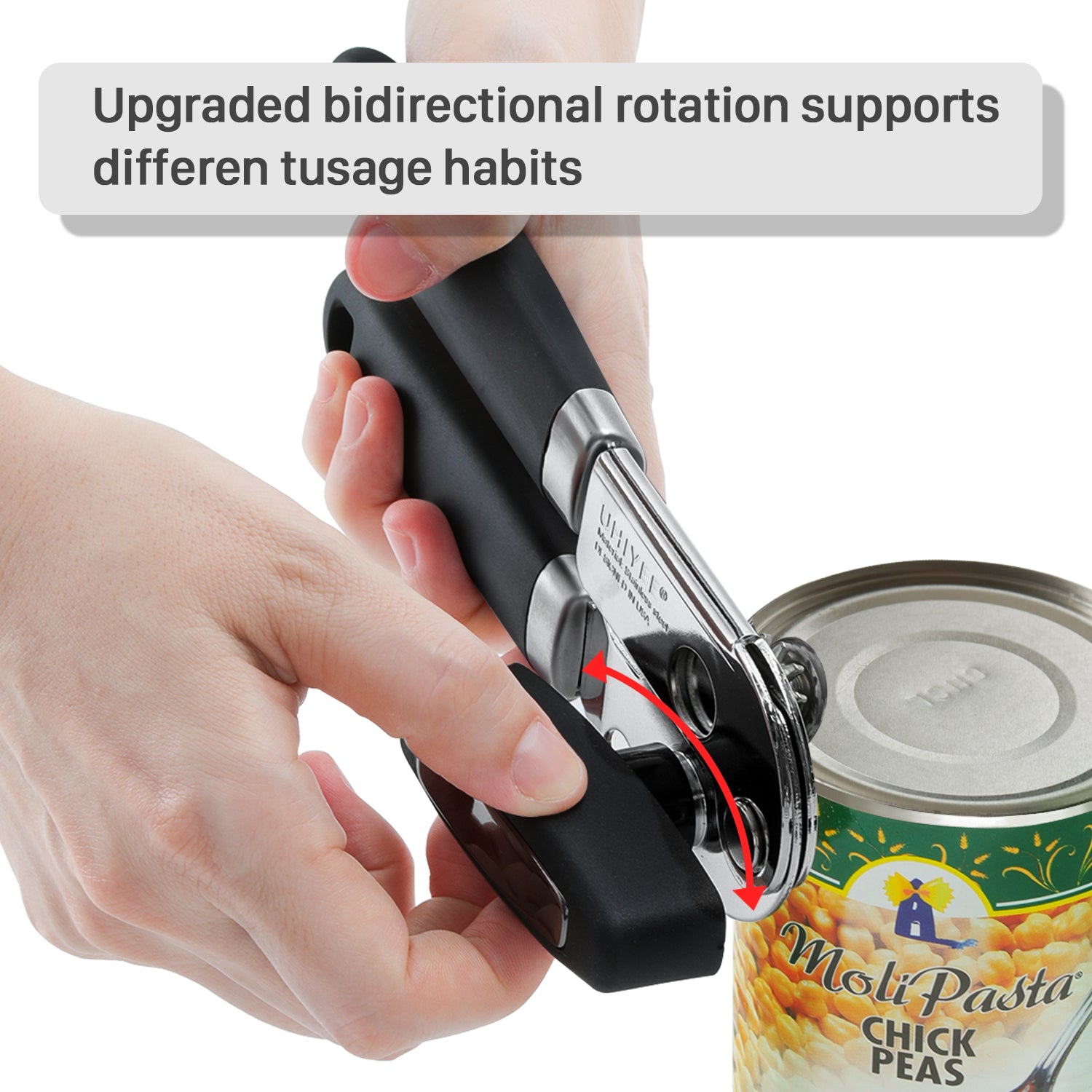 UHIYEE Handheld Manual Can Opener with Magnetic Lid Lifter