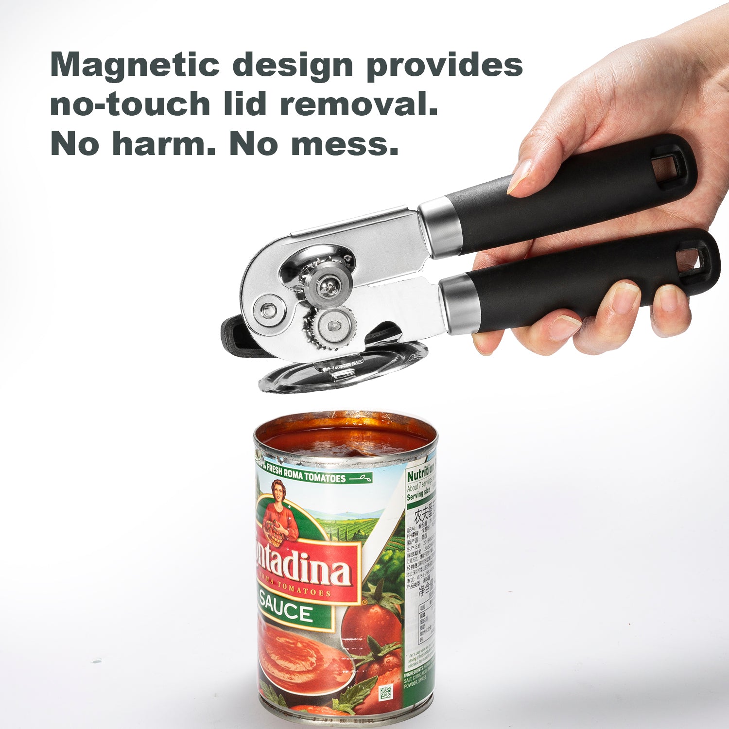 UHIYEE Handheld Manual Can Opener with Magnetic Lid Lifter