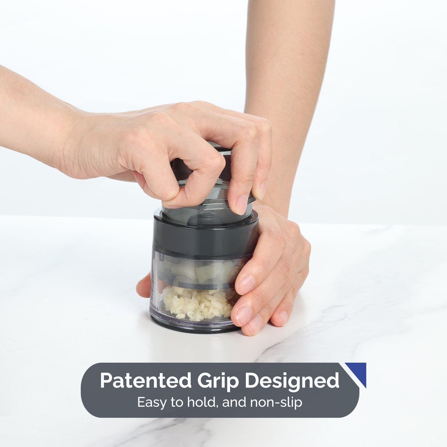 UHIYEE Premium Multipurpose Garlic Crusher Grinder with Tritan Container, BPA-Free, Dishwasher Safe