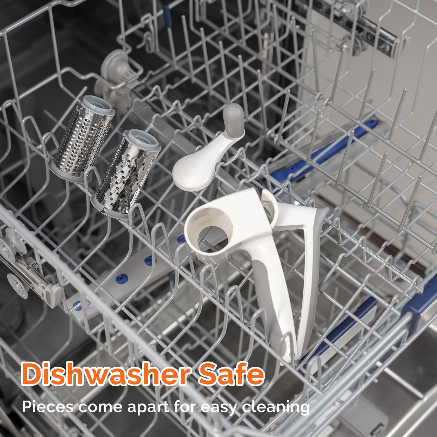 UHIYEE Manual Cheese Grater Hand Crank with Fine & Coarse Drums