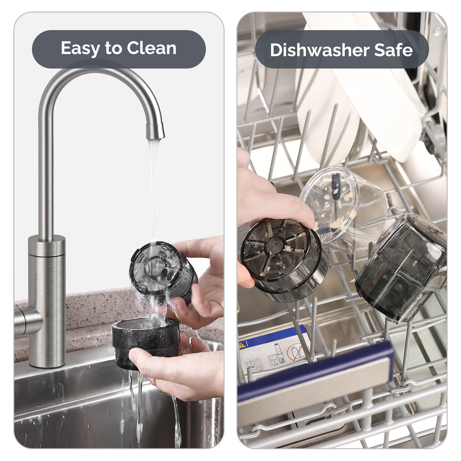 UHIYEE Premium Multipurpose Garlic Crusher Grinder with Tritan Container, BPA-Free, Dishwasher Safe