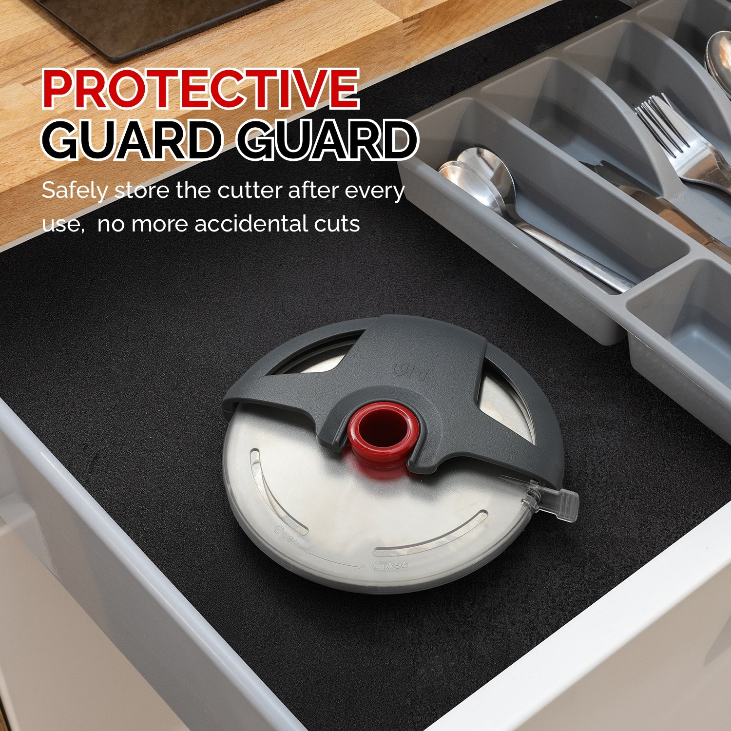 UHIYEE Pizza Cutter Wheel, 4.3" Large Pizza Slicer Wheel with Safety Blade Cover