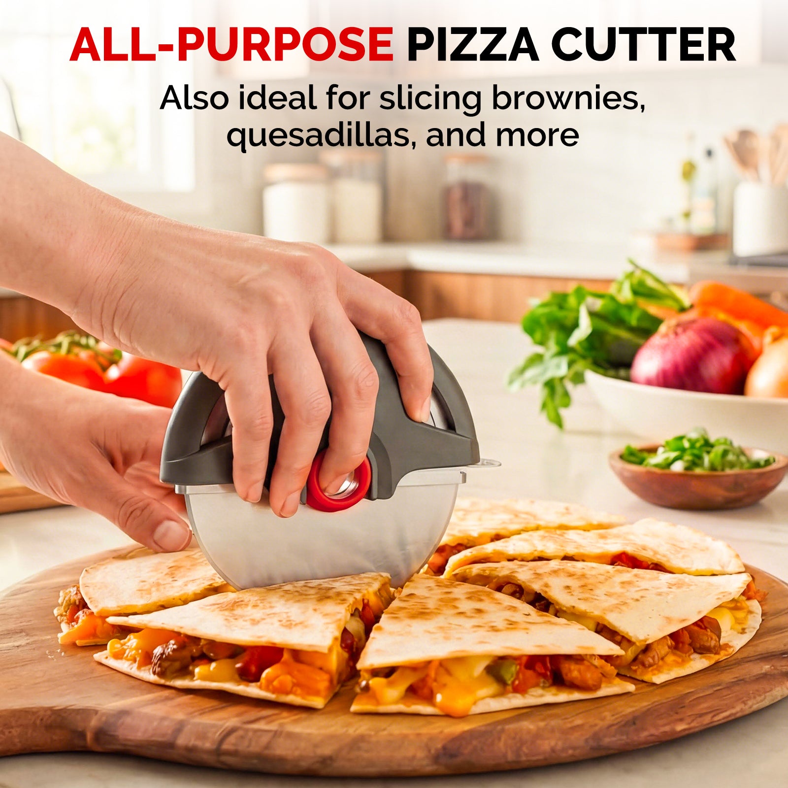 UHIYEE Pizza Cutter Wheel, 4.3" Large Pizza Slicer Wheel with Safety Blade Cover