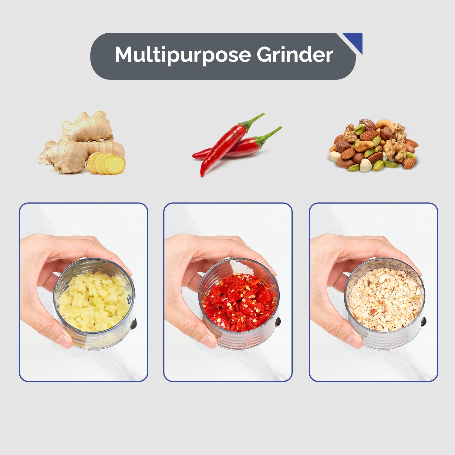 UHIYEE Premium Multipurpose Garlic Crusher Grinder with Tritan Container, BPA-Free, Dishwasher Safe